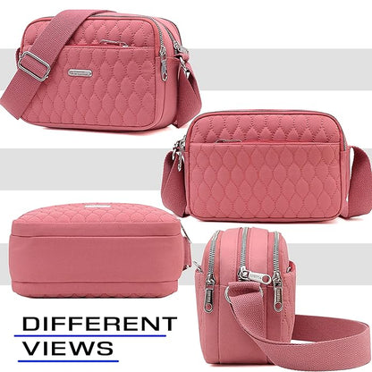Storite Women's Lightweight Crossbody Small Shoulder Bag Cell Phone Purses, Faux Leather Sling Type Bag With Adjustable Strap - (Pink,22x11x15 Cm)