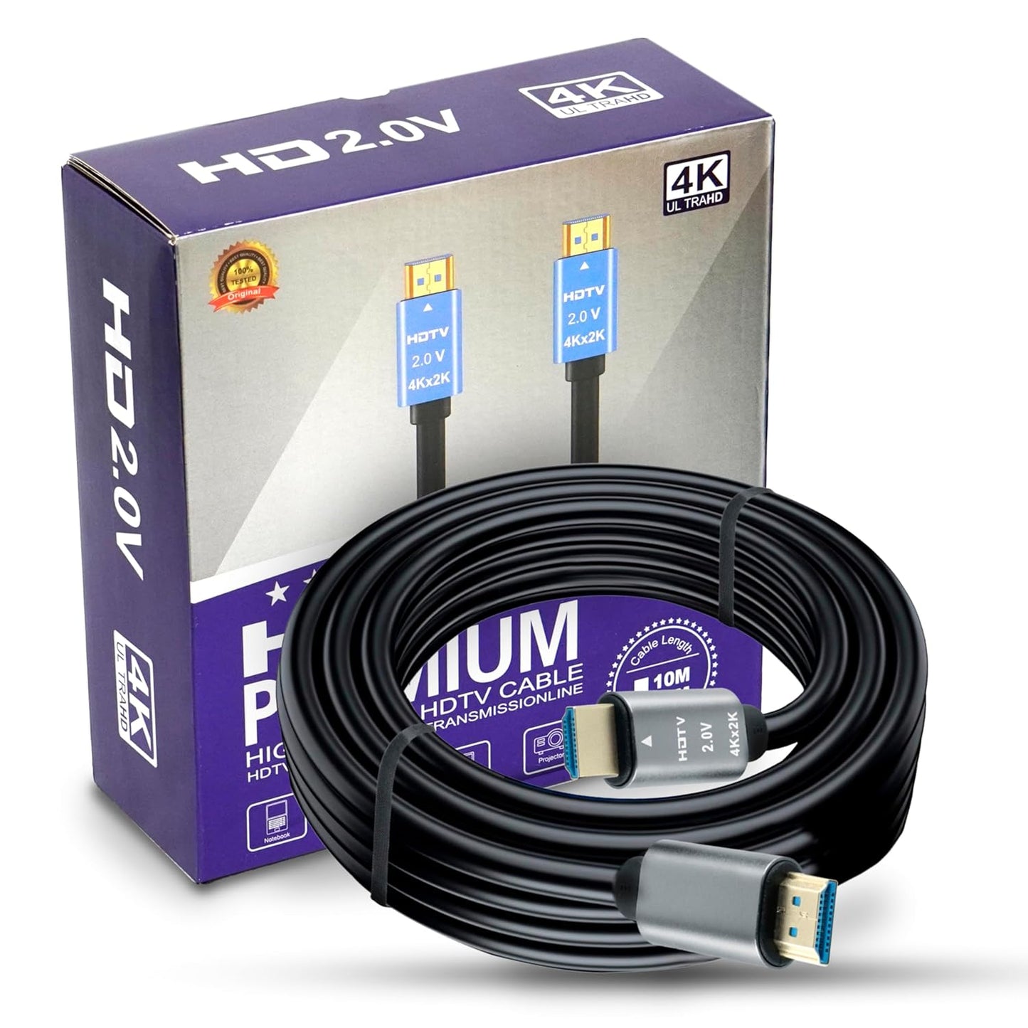 Storite 15 Meter 4K HDMI 2.0V Cable with Ethernet, 4K@60Hz Ultra HD Resolution, 3D Supported, 18Gbps High Speed Transmission, Compatible with Laptop, Desktop, TV, Gaming Console, Projector