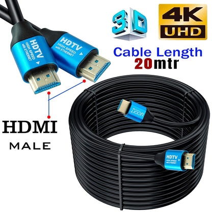 Storite 20 Meter HDMI 1.4 Cable with Ethernet, 4K/2K Ultra HD 1080P Resolution, 10.2 Gbps High Speed Transmission, Compatible with TV, Laptop, Monitor, Projector, Gaming Console, Blu-ray player & More