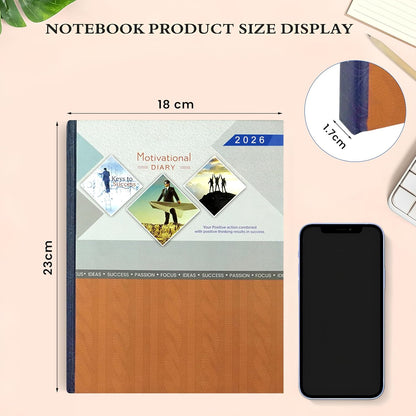 Storite Executive Planner Organizer Hard Bound Notebook Diary 2025 with Sunday Half Page (4 Pack- Big, GreyRed)