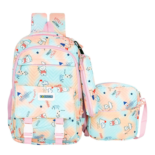 Storite 3 in 1 Combo Backpack for Kids Girls Stylish Durable Water-Resistant Backpack Shoulder School Bags Great for Birthdays Gifts