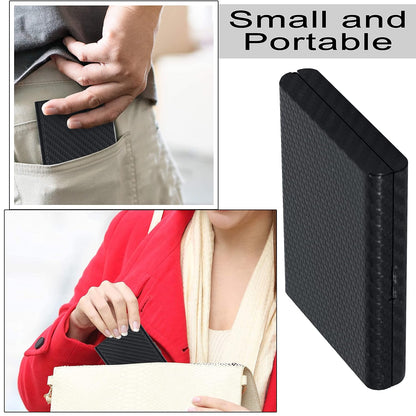 Storite 8 Slot Metal RFID Card Holder Wallet for Men & Women (Black Carbon Fiber)