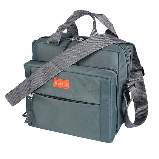 Storite Stylish Padded Nylon Small Sling Cross Body Travel Office Messenger One Side Shoulder Handbag Bag for Men & Women (22.5cm x 9.5cm x 22.5 cm, Dark Grey)