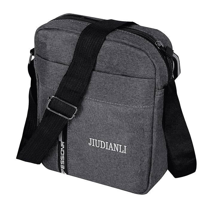 Storite Crossbody Shoulder Bag for Men & Women - Lightweight Travel Messenger Sling Bag with Adjustable Strap & Multiple Pocket For Office Daily Use & Outdoor (Grey - 20 x 5 x 16 Cm)