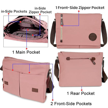 Storite Canvas Sling Cross Body Travel Office Business Satchel Messenger One Side Shoulder Bag for Men & Women