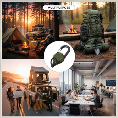 Storite Retractable Keychain ID Badge Holder Keyring | Secure Carabiner Clip for Backpacking, Fishing, Outdoor Use | Durable ABS, Lightweight & Reusable | Ideal for Everyday Travel