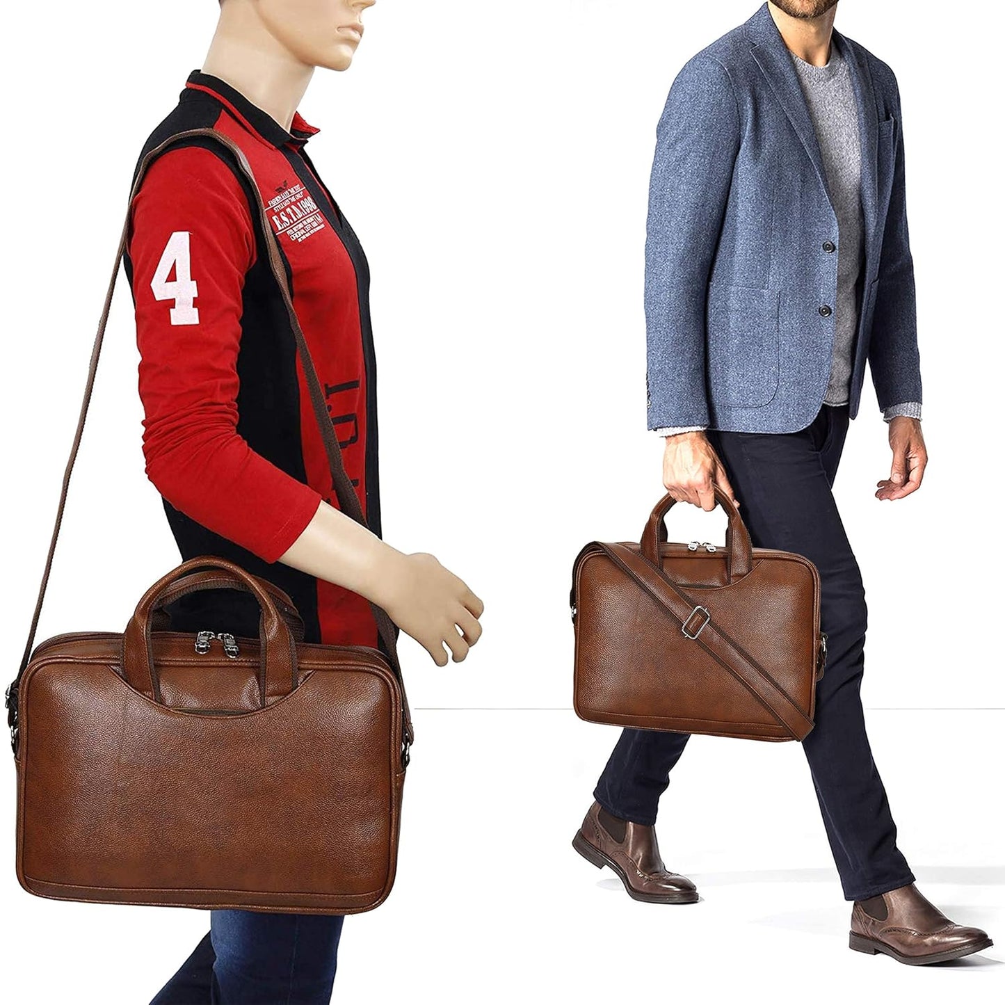 Storite Laptop Bag for Men & Women Light Brown