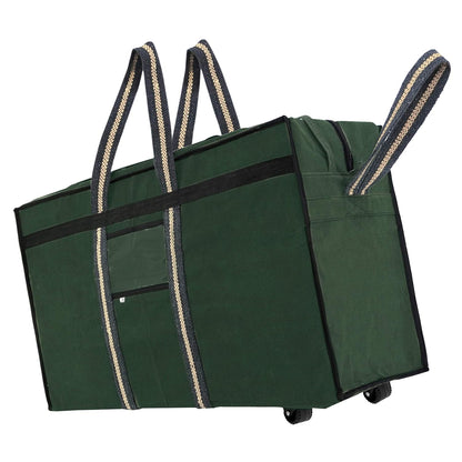 Storite Canvas 73 Cm Large Strong Travel Carry_On_Luggage With Six Wheels & Front Transparent Pocket (73 X 27.5 X 45 Cm, Green)