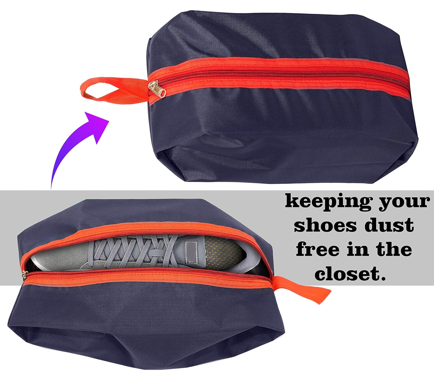 Storite Reusable Shoe Bag for Travel & Storage Travel Organizer for Women & Men Travel Accessories Shoe Organizer Shoe Bags Pouches Shoe Cover for Travelling(40x13x18cm, Blue & Red)