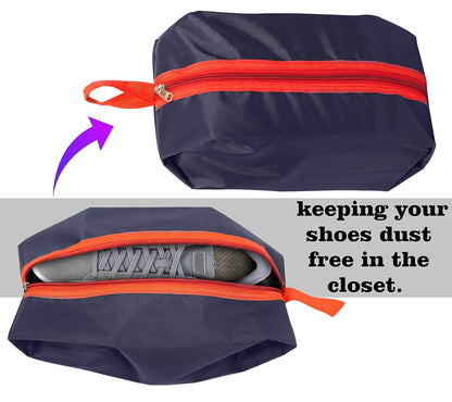 Storite Reusable Shoe Bag for Travel & Storage Travel Organizer for Women & Men Travel Accessories Shoe Organizer Shoe Bags Pouches Shoe Cover for Travelling(40x13x18cm, Blue & Red)