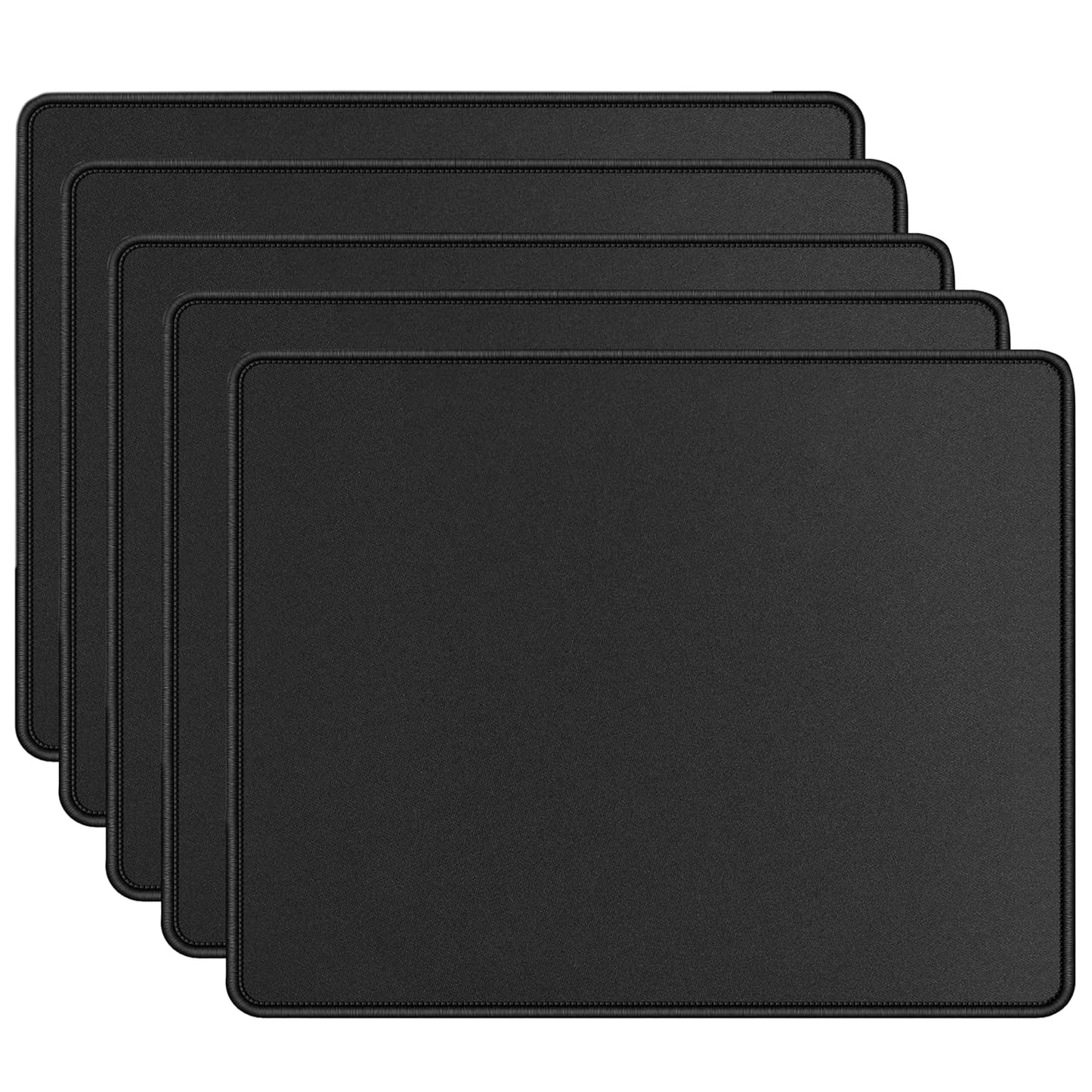 Storite 5 Pack 260mm x 210mm x 3mm Speed Type Extended Gaming Non-Slip Rubber Base Mousepad Desk Mat Keyboard Pad for Laptop/Computer Office PC & Home - Black