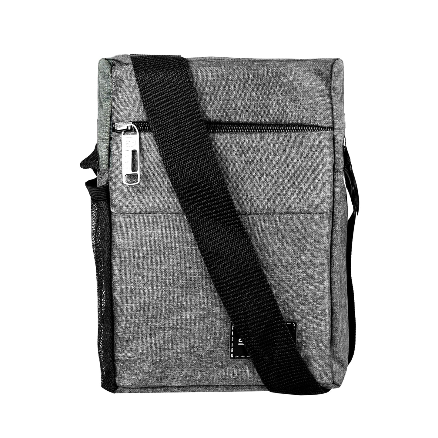 Storite Stylish Padded Small Nylon Sling Cross Body Travel Office Business Messenger One Side Shoulder Bag for Men Women - Grey (25 x 16 x 8 Cm)