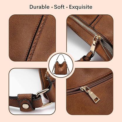 Storite Women's Faux Leather Shoulder Handbags Hobo Bag BigTote Bag for Office and College with Long Strap–,30x13x32cm