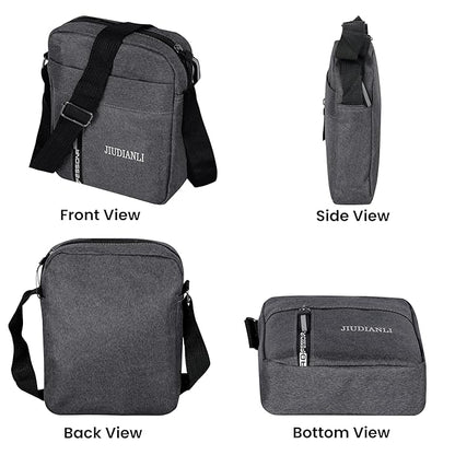 Storite Crossbody Shoulder Bag for Men & Women - Lightweight Travel Messenger Sling Bag with Adjustable Strap & Multiple Pocket For Office Daily Use & Outdoor (Grey - 20 x 5 x 16 Cm)