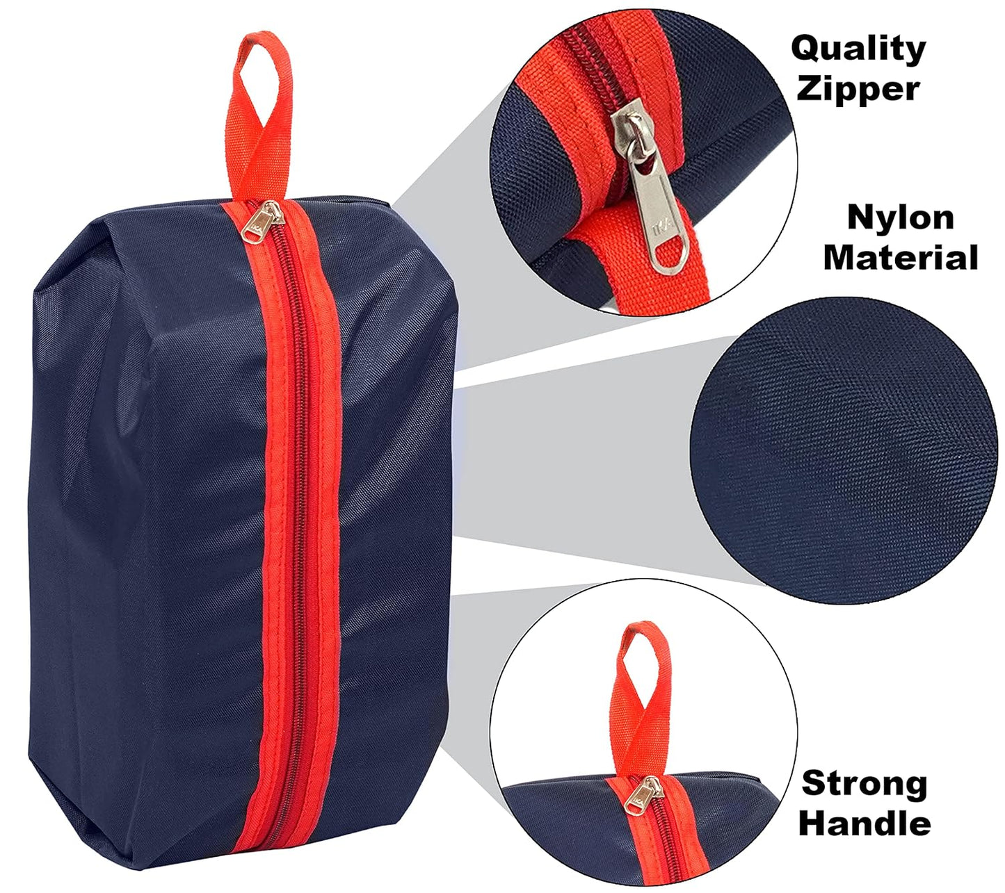 Storite Reusable Shoe Bag for Travel & Storage Travel Organizer for Women & Men Travel Accessories Shoe Organizer Shoe Bags Pouches Shoe Cover for Travelling(40x13x18cm, Blue & Red)
