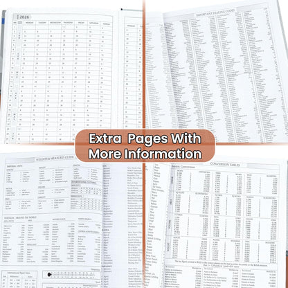 Storite Executive Planner Organizer Hard Bound Notebook Diary 2025 with Sunday Half Page (4 Pack- Big, GreyRed)