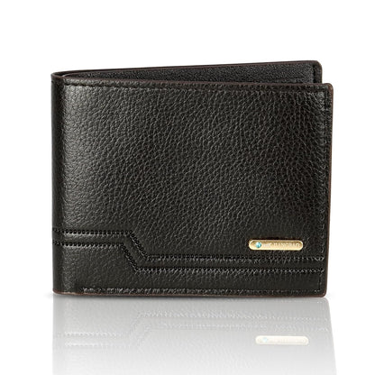 Storite Leather Wallet for Men - Lightweight Wallet with SIM Card Slot & ID Window for Office Travel & Daily Use (Coffee Brown - 11.5 x 9 Cm)