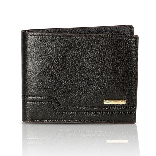 Storite Leather Wallet for Men - Lightweight Wallet with SIM Card Slot & ID Window for Office Travel & Daily Use (Coffee Brown - 11.5 x 9 Cm)