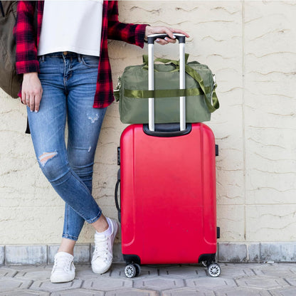 Storite Nylon Travel Duffle Bag for Women Shoulder Bag with Wet Pocket Weekender Overnight Luggage Bag Green