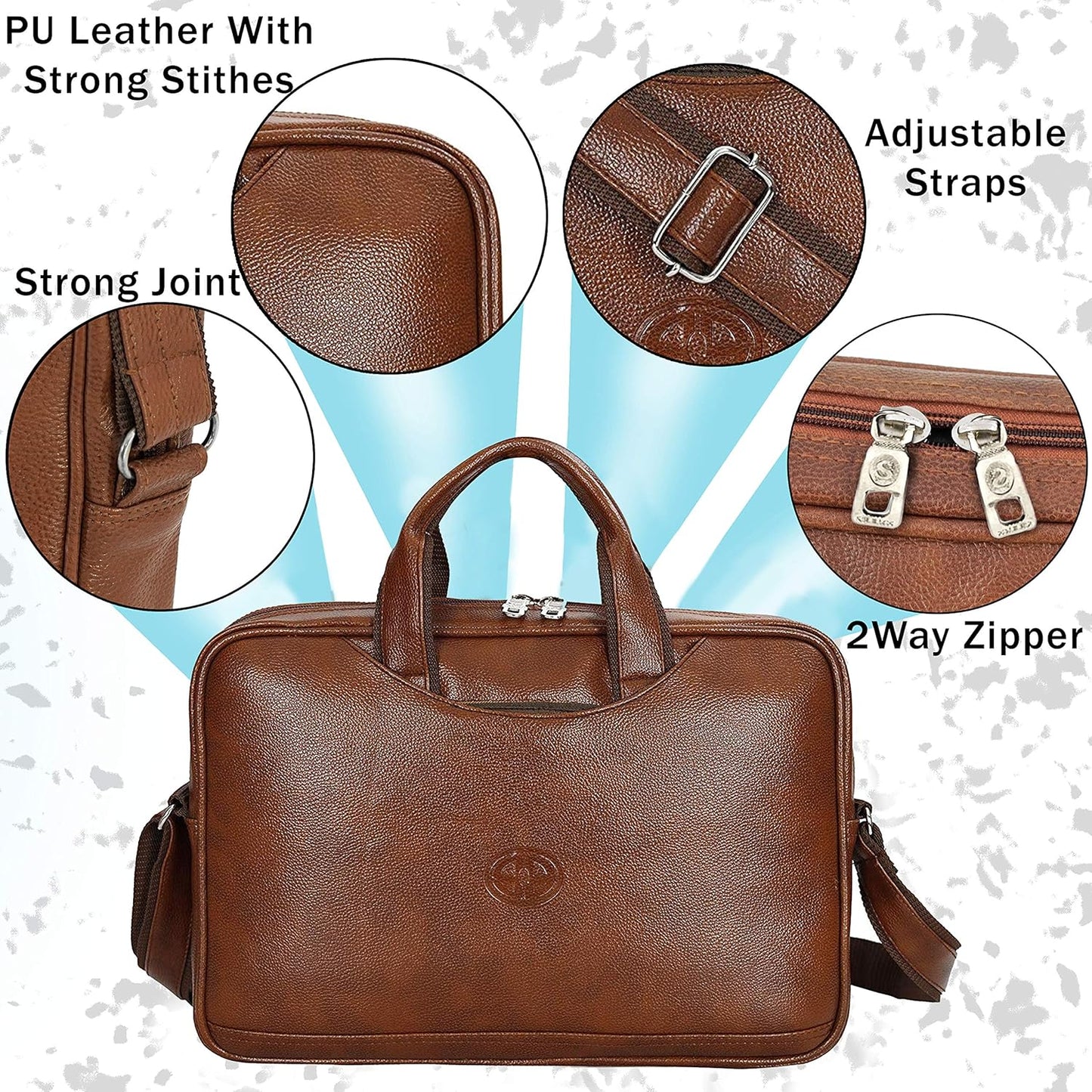 Storite Laptop Bag for Men & Women Light Brown
