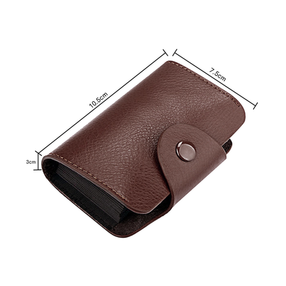 Storite - 15 Slot Leather Card Holder - Brown