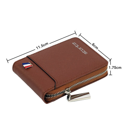 Storite - 9 Slot Vertical PU Leather Card Holder - Light Brown