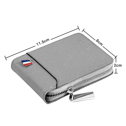 Storite - 9 Slot Vertical PU Leather Card Holder - Silver/Grey