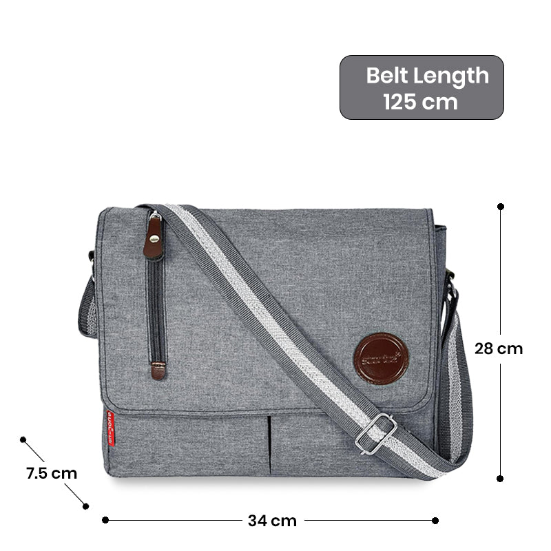 Storite 11 Inch Grey Canvas Sling Bag Cross Body Satchel for Men W