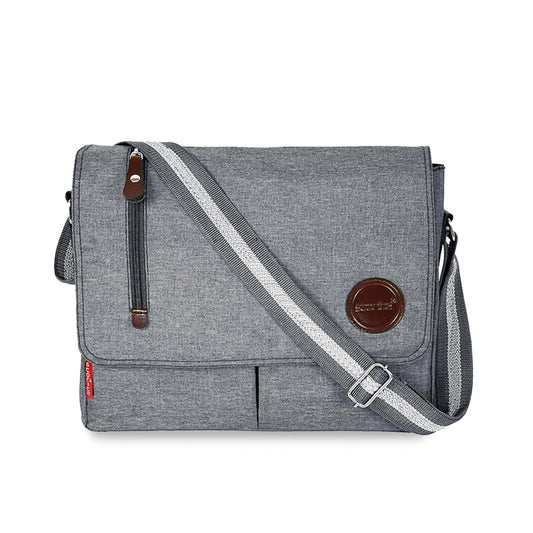 Storite 11 Inch Grey Canvas Sling Bag - Cross Body Satchel for Men & Women