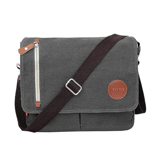 Storite Canvas Sling Crossbody Messenger Bag for Men & Women - Perfect for Travel and Office (33 x 6.5 x 27 cm)