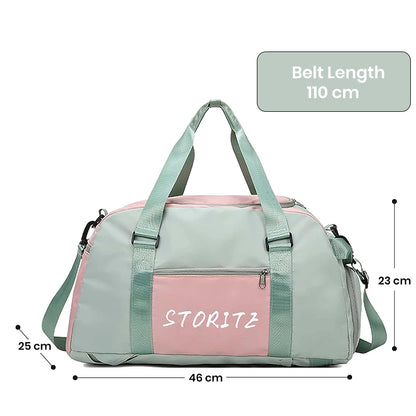 Storite Nylon 46 Cm Multi-Purpose Travel Duffle Bag - Green-Pink