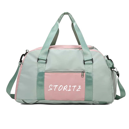 Storite Nylon 46 Cm Multi-Purpose Travel Duffle Bag - Green-Pink