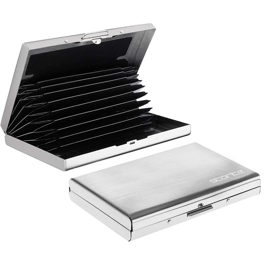 Storite - 10 Slots RFID Protected Metal Card Holder - Silver