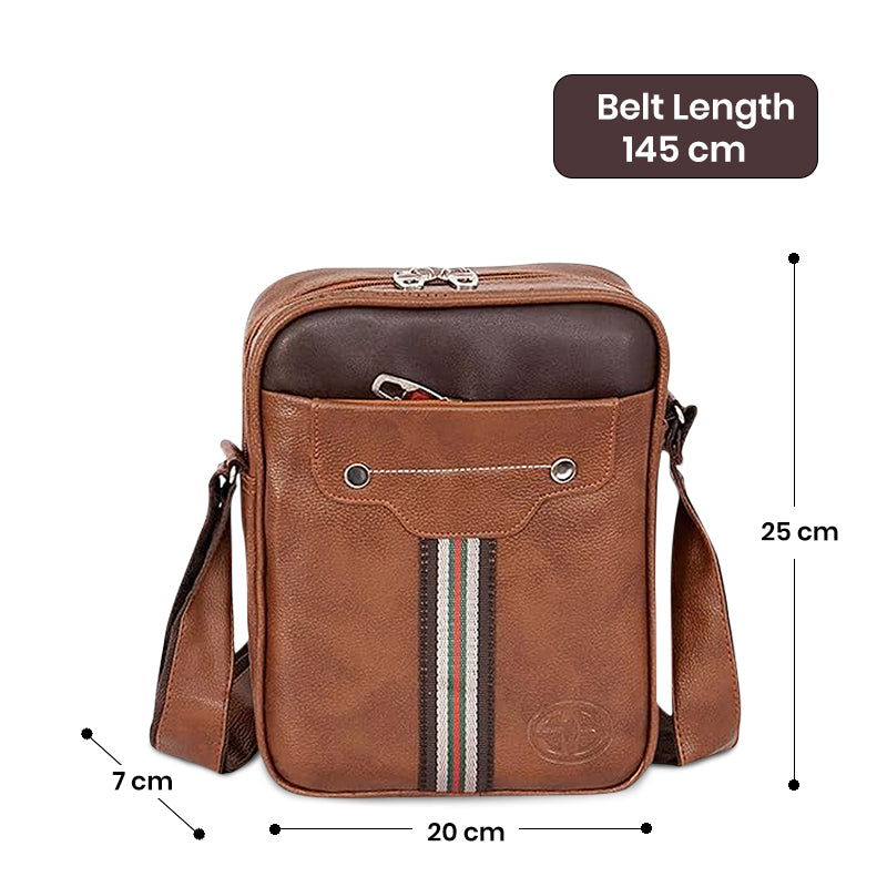 Storite 10 Inch Stylish PU Leather Padded Sling Cross Body Travel Office Business Messenger Shoulder Bag