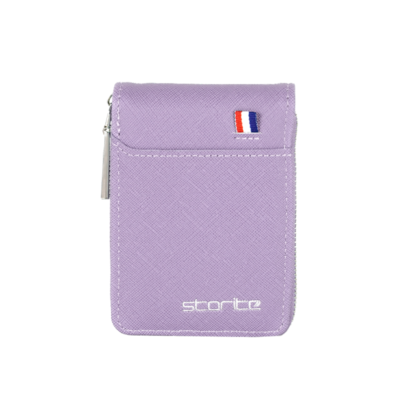 Storite - 9 Slot Vertical PU Leather Card Holder - Light Purple