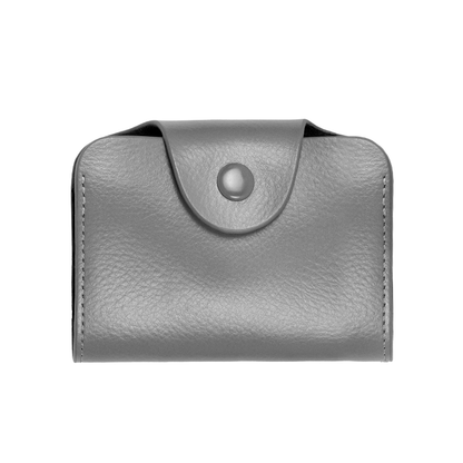 Storite - 13 Slots Leather Card Holder Wallet Grey