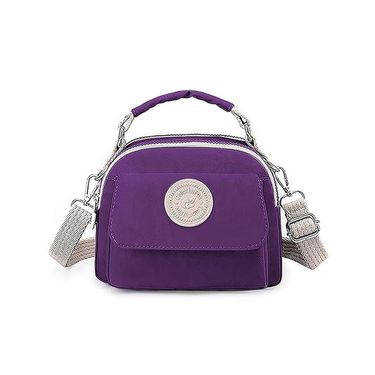 Storite Women's Small Lightweight Sling Crossbody Bag, Adjustable Strap, Inner Padded Pocket - Deep Purple, 21x10x17cm