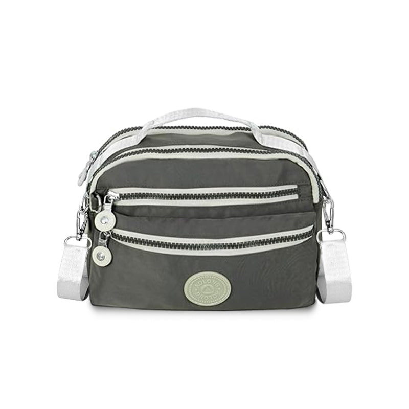 Storite Mini Nylon Sling Bag | Stylish Women's Crossbody Purse -Grey, 21.5 x 16 x 9 cm