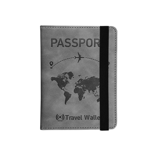 Storite RFID Blocking PU Leather Travel Passport Holder Wallet - Compact Organiser for Men & Women - Grey, 14.8 X 11CM