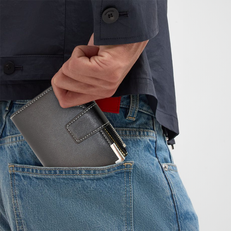 Large Leather Wallet Purse With Strap Storite 13-Pocket Large PU