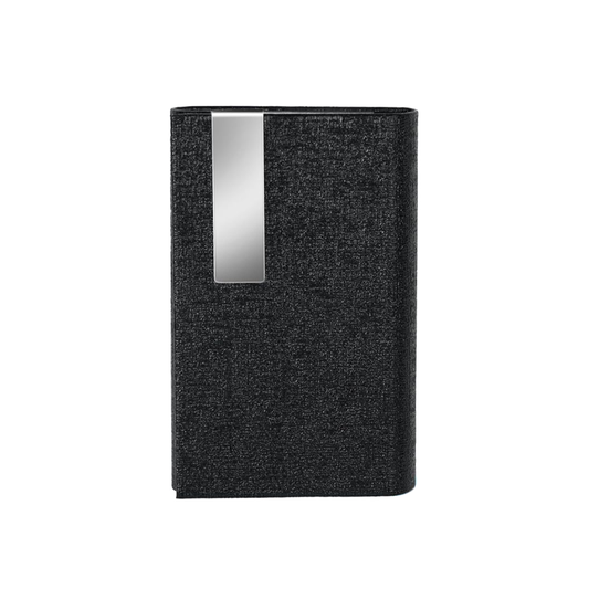 Storite PU Leather Business Card Holder Wallet - Stainless Steel Case for Credit, Debit, and ATM Cards - Black, 9x1x6 cm