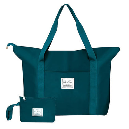 Storite Nylon Travel Duffle Bag - Lightweight, Expandable, with Trolley Sleeve & Wet Pocket - Dark Aqua Green, 62 x 43 x 45 CM