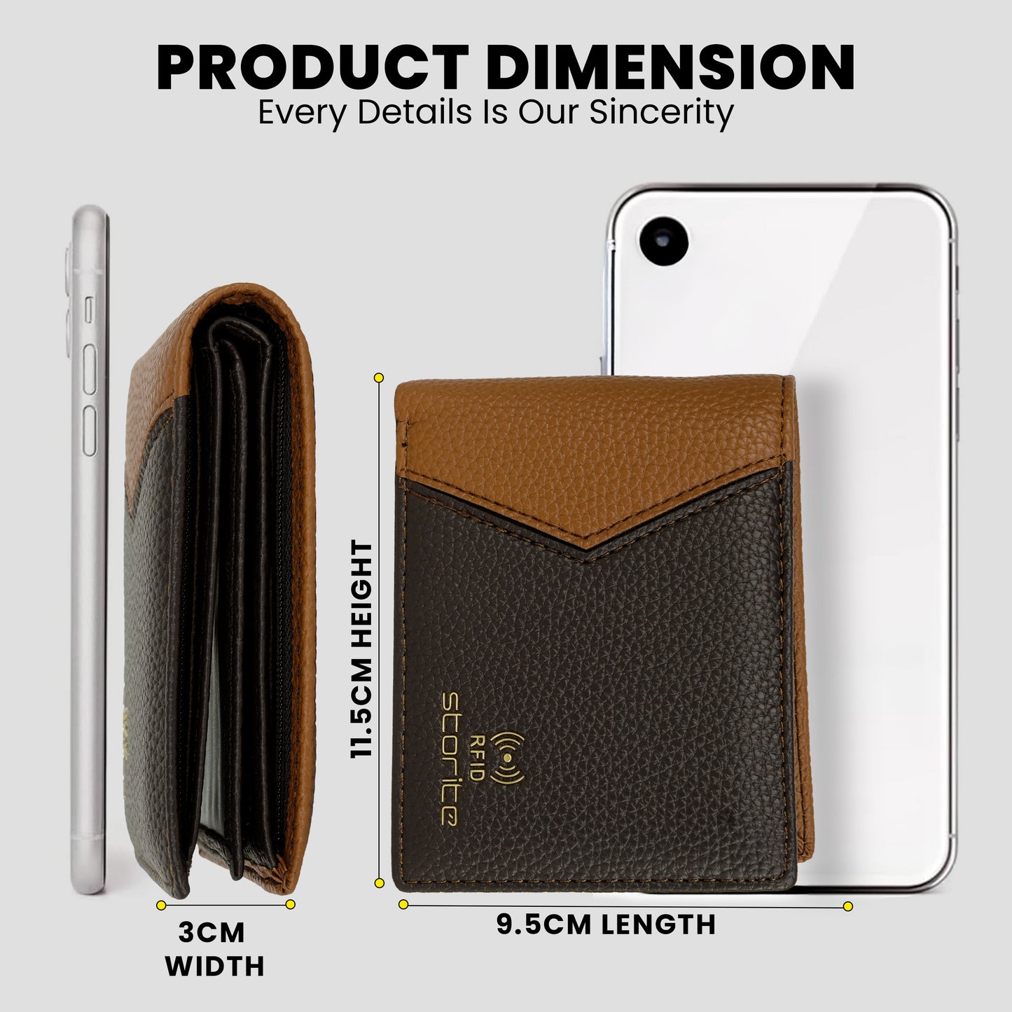 Storite RFID Blocking Men’s Bifold Front Block Wallet – Slim Leather Wallet with Card Slots – (Tan&Brown)