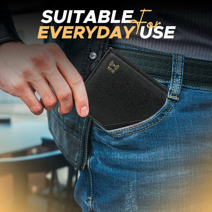Storite RFID Blocking Bifold Men’s Wallet Credit Card Holder Money Wallet with Front Pocket Design - Black