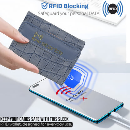 Storite RFID Wallets for Teen Girl Women PU Leather Trifold Small Wallet with 5 Card Slots,1 ID Window & 1 Cash Slot Purse Holder with ID Window for Girls Women - Blue
