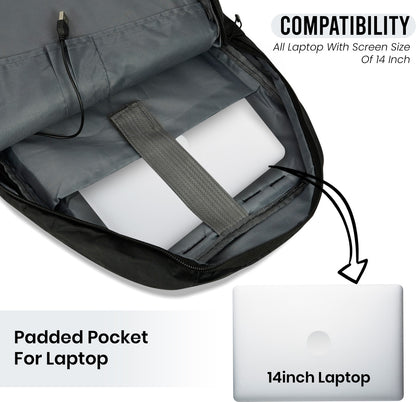 Storite  11.31 L Laptop Backpack Smart Laptop Backpack with USB Charging Port – Stylish & Functional Travel Bag  (Black)