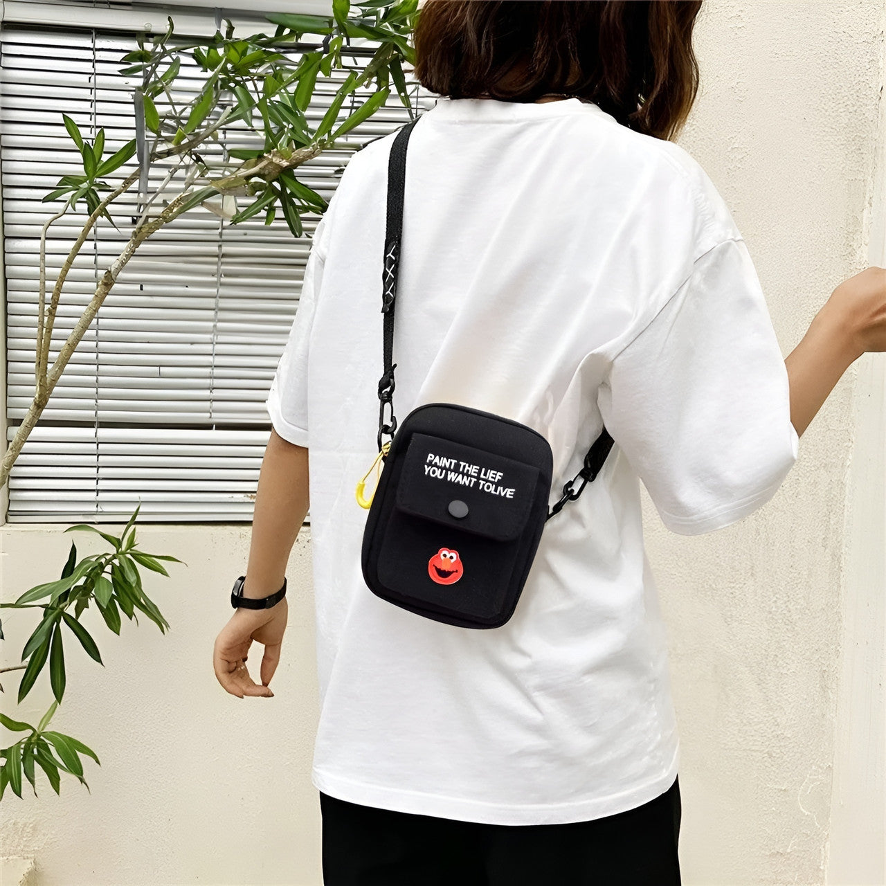 Storite  Black Women Sling Bag Nylon Mini Mobile Sling Bag, Cross Body Bag For Women