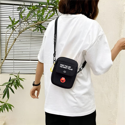 Storite  Black Women Sling Bag Nylon Mini Mobile Sling Bag, Cross Body Bag For Women