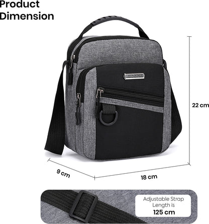 Storite Black, Grey Men & Women Sling Bag Stylish Cross Body Messenger Small Sling Bag, Side Bag for Men & Women