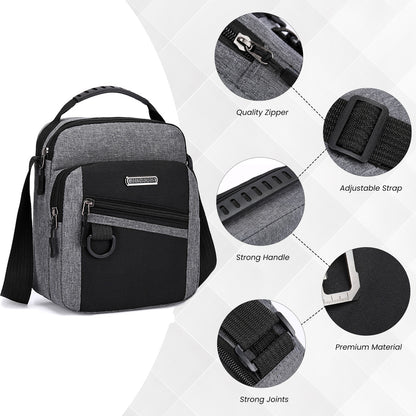 Storite Black, Grey Men & Women Sling Bag Stylish Cross Body Messenger Small Sling Bag, Side Bag for Men & Women